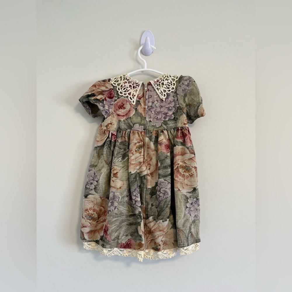 Vintage Good Lad linen blend floral dress with lace collar 🖤 - Picture 6 of 10